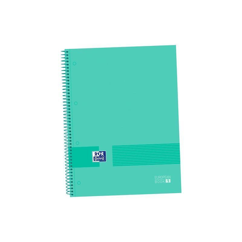 Oxford &You Cuaderno Europeanbook 1 Espiral 80h 5x5 T/Extraduras A4+ Soft Mint Green -5u-