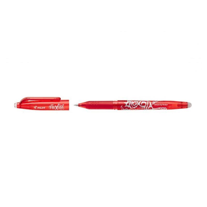 Pack 12 Unidades Pilot Boligrafo De Gel Borrable Frixion Ball - Punta De Bola Redonda 0.7mm - Trazo 0.4mm - Grip Ergonomico - Color Rojo