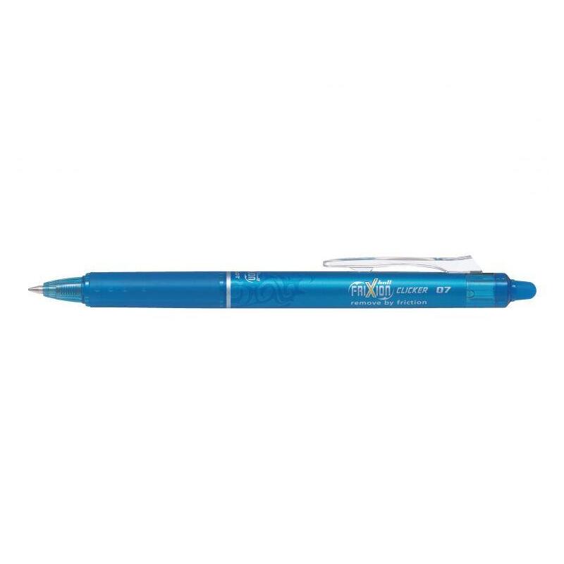 Pack 12 Unidades Pilot Boligrafo De Gel Borrable Retractil Frixion Clicker - Punta De Bola Redonda 0.7mm - Trazo 0.4mm - Grip Ergonomico - Color Azul Claro