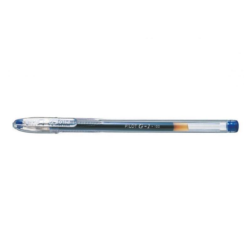 Pack 12 Unidades Pilot Boligrafo De Gel G1 - Recargable - Punta De Bola 0.5mm - Trazo 0.3mm - Cuerpo Transparente - Color Azul