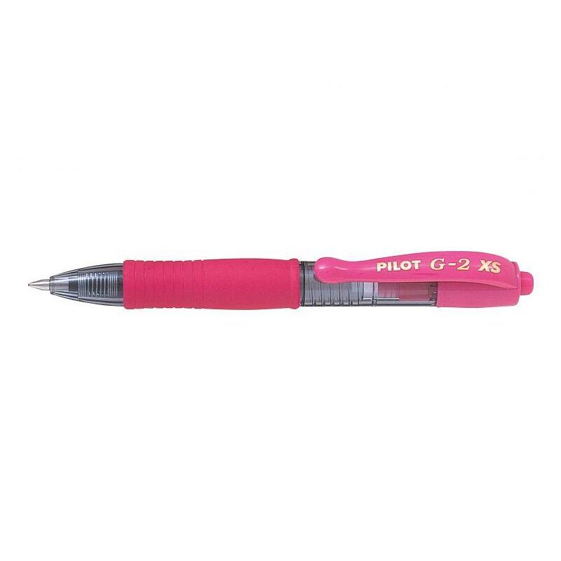 Pack 12 Unidades Pilot Boligrafo De Gel G2 Pixie Xs Retractil - Punta De Bola Redonda 0.7mm - Trazo 0.32mm - Grip Ergonomico - Color Rosa