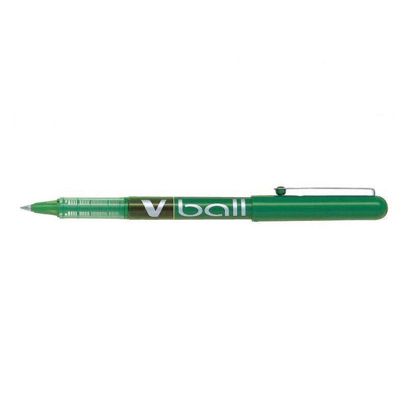 Pack 12 Unidades Pilot Boligrafo De Tinta Liquida V Ball 07 Rollerball - Punta De Bola Redonda 0.7mm - Trazo 0.5mm - Color Verde