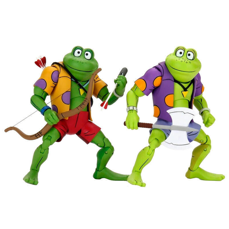Pack 2 Figuras Neca Ranas Genghis & Rasputin Scale Action Figure Tmnt Cartoon Re Run