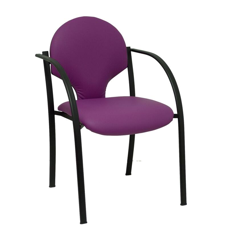 Pack 2 Sillas Hellin Chasis Negro Similpiel Morado