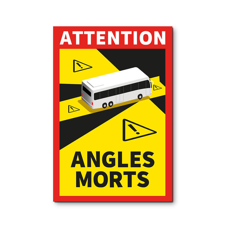 Pack 3 Adhesivos "Angles Morts" Autocar 17x25cm