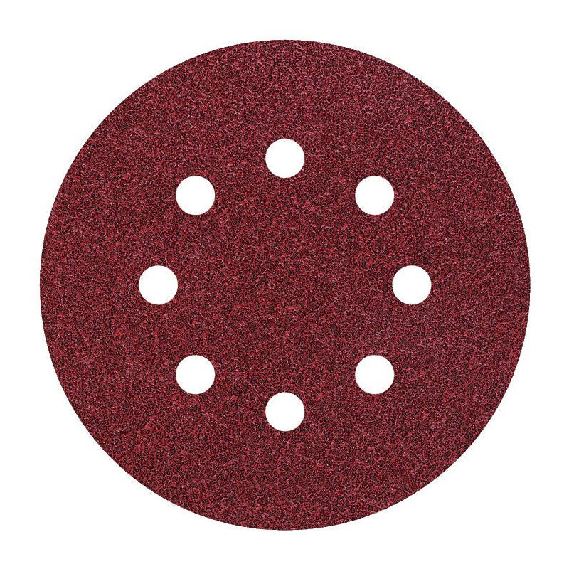 Pack 5 Hojas De Lijar Adhesivas, Corindón Grano 60 Perforadas Ø125mm 2250000 Wolfcraft