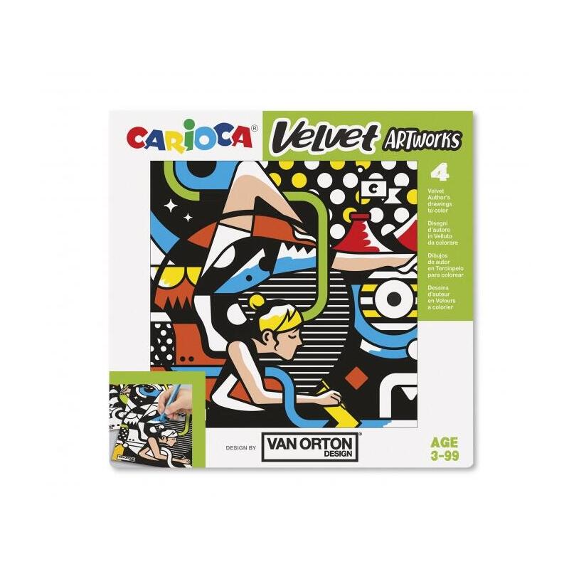 Pack Carioca Velvet Van Orton Street Pack De 4 Ilustraciones De Terciopelo Para Colorear - Suave Textura - Desarrolla
