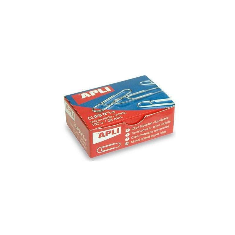 Pack De 10 Unidades Apli Clips Niquelados Nº 1½ - 26mm Caja 100 Ud
