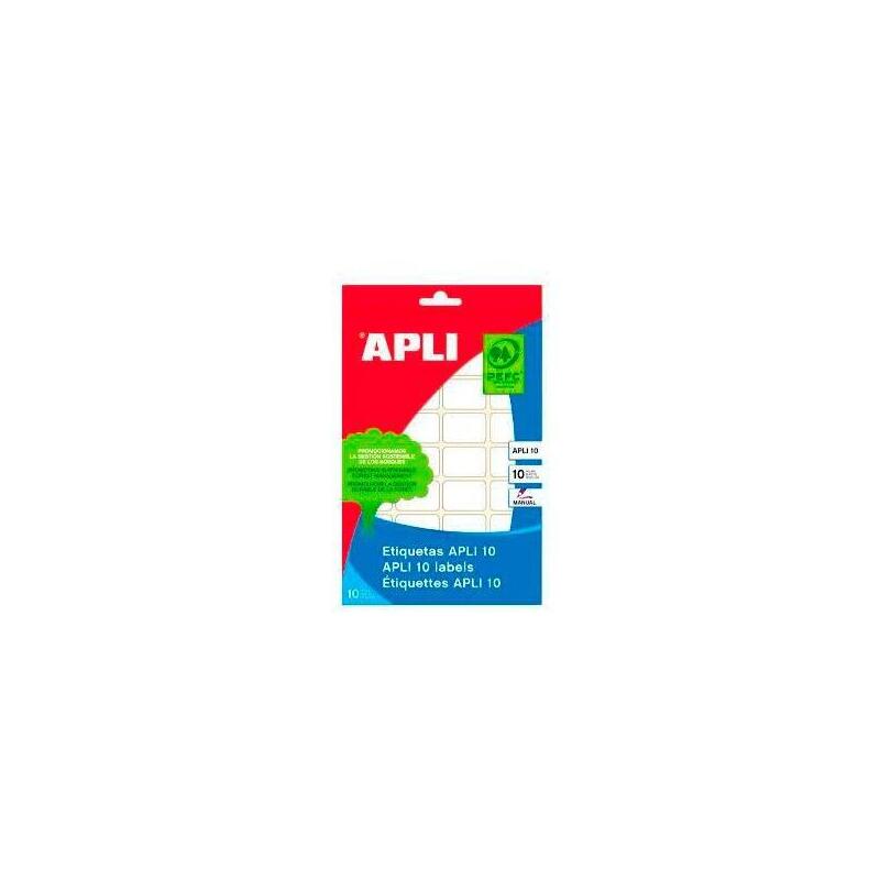 Pack De 10 Unidades Apli Etiquetas Adhesivas 25x40mm Escritura Manual C/Romos 16 X 10h Blanco