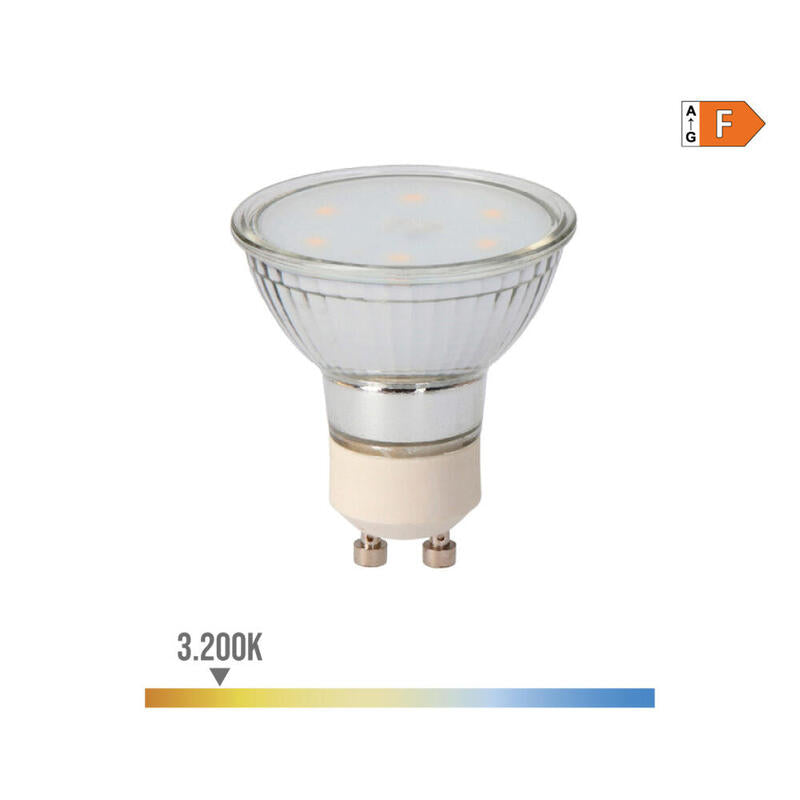 Pack De 10 Unidades - Bombilla Dicroica Cristal Led Gu10 5w 400lm 3200k Luz Calida Ø5x5,5cm Edm