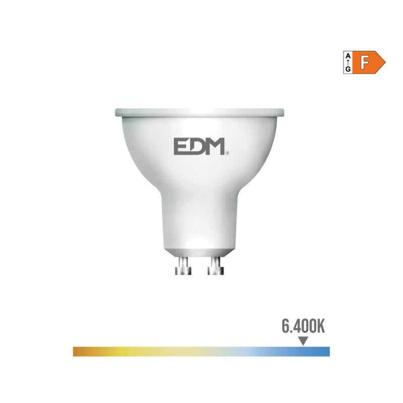 Pack De 10 Unidades - Bombilla Dicroica Led Gu10 5w 450lm 6400k Luz Fria Ø5x5,5cm Edm