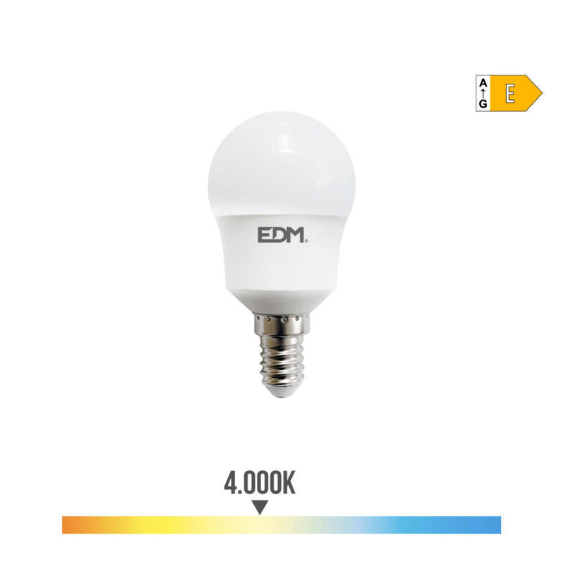 Pack De 10 Unidades - Bombilla Esferica Led E14 8,5w 950lm 4000k Luz Dia Ø4,5x8,7cm Edm