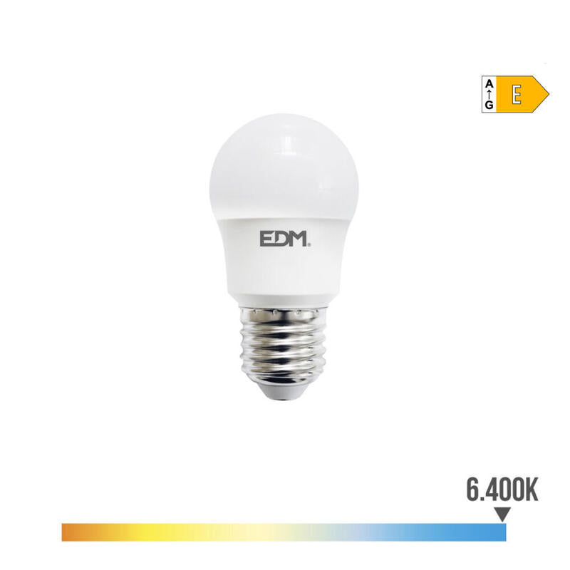Pack De 10 Unidades - Bombilla Esferica Led E27 8,5w 1000lm 6400k Luz Fria Ø4,5x8,6cm Edm