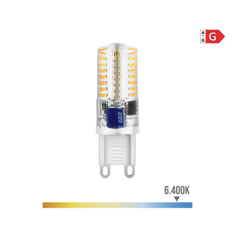 Pack De 10 Unidades - Bombilla G9 Silicona Led 2,5w 170lm 6400k Luz Fria Ø1,6x5cm Edm