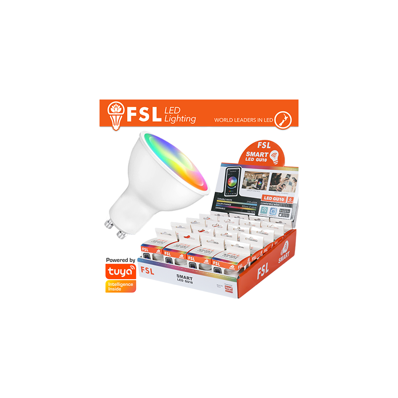 Pack De 10 Unidades Bombilla Gu10 Smart 6w - Rgb + 3white Regulable Tuya Chip