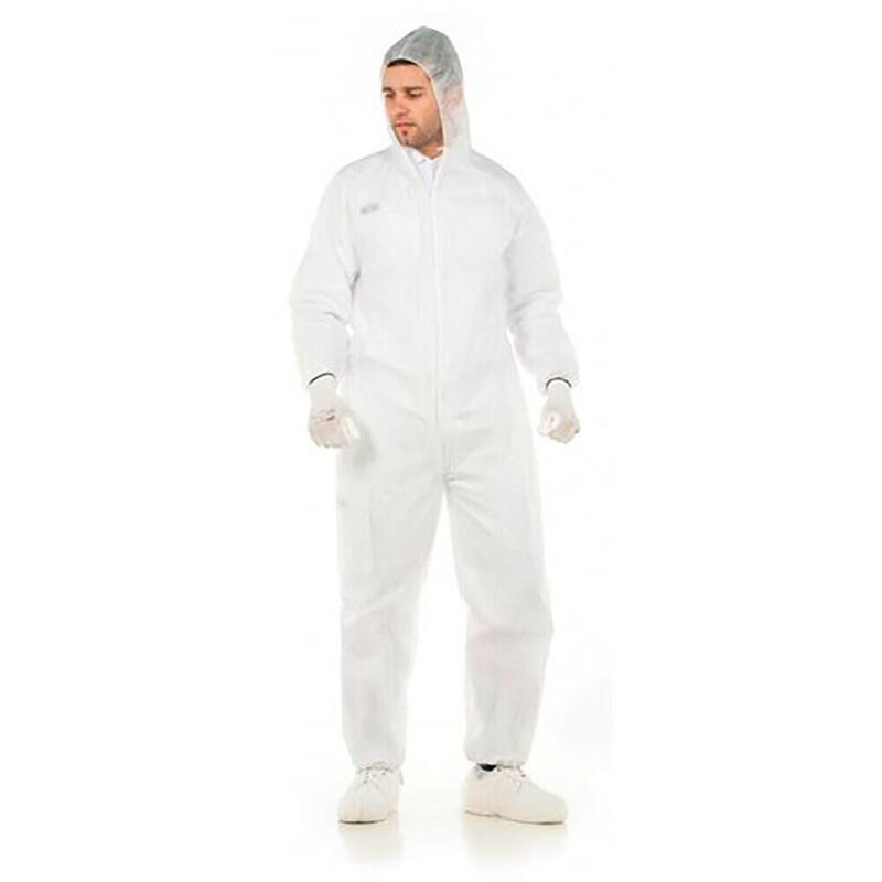 Pack De 10 Unidades - Buzo Desechable Blanco, Fabricado En Polipropileno, Talla L