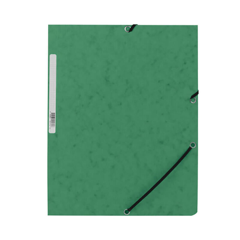 Pack De 10 Unidades - Carpeta Con Gomas Cartón Verde Con Solapas Din A4