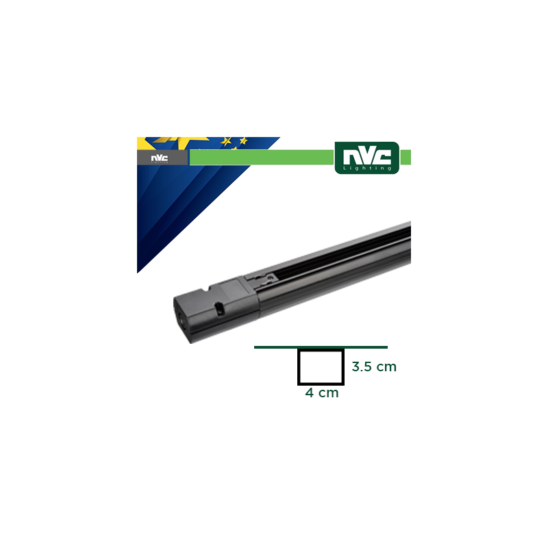 Pack De 10 Unidades Carril Eurotrack - 2 Meteros De Largo / Color Negro