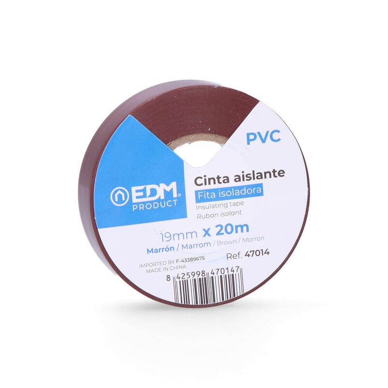 Pack De 10 Unidades - Cinta Aislante 20m X 19mm Marron Edm Calidad "Supra"