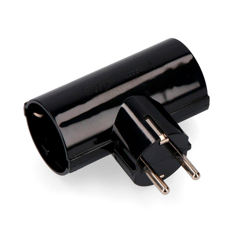 Pack De 10 Unidades - Clavija 2p+T Tipo F Doble, Negra De Baquelita T/Tl 16a 250v (Retractilada)