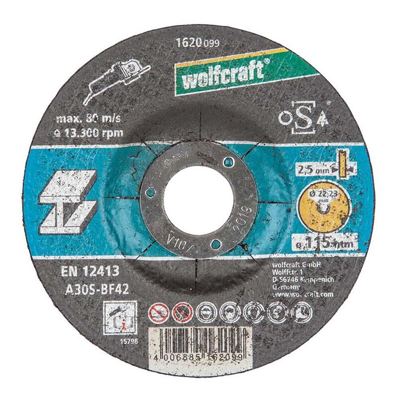 Pack De 10 Unidades - Disco De Corte Para Metal Ø115x2,5x22,23mm. 1620099 Wolfcraft