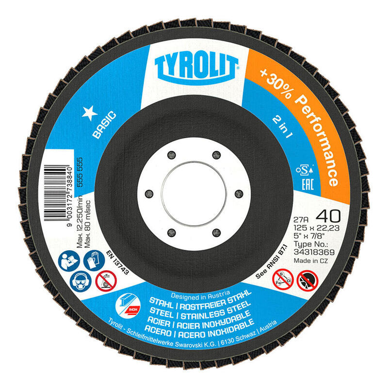 Pack De 10 Unidades - Disco Láminas 27cla Ø125 X 22,23 Mm, Grano 40