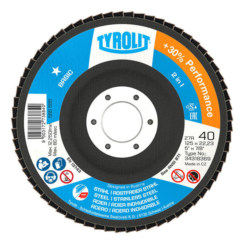 Pack De 10 Unidades - Disco Láminas 27cla Ø125 X 22,23 Mm, Grano 60