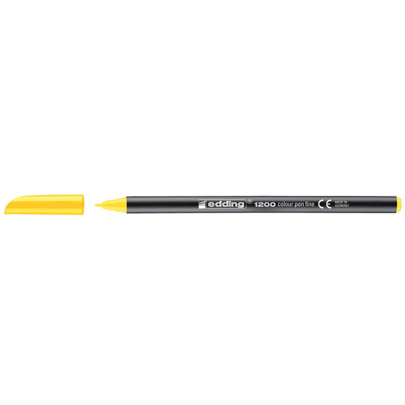Pack De 10 Unidades Edding 1200 Rotulador Permanente Punta Redonda - Trazo Entre 0.5 Y 1 Mm. - Tinta Con Base De Agua - Color Amarillo