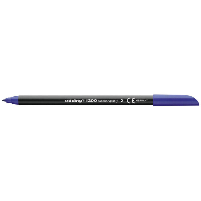 Pack De 10 Unidades Edding 1200 Rotulador Permanente Punta Redonda - Trazo Entre 0.5 Y 1 Mm. - Tinta Con Base De Agua - Color Azul
