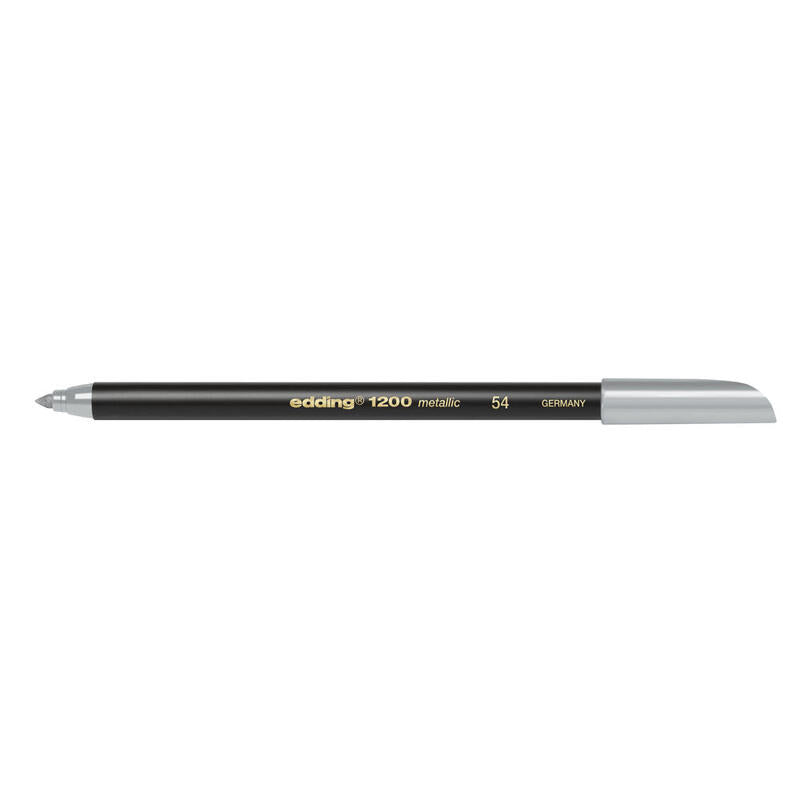 Pack De 10 Unidades Edding 1200 Rotulador Permanente Punta Redonda - Trazo Entre 1 Y 3 Mm. - Tinta Con Base De Agua - Color Plata