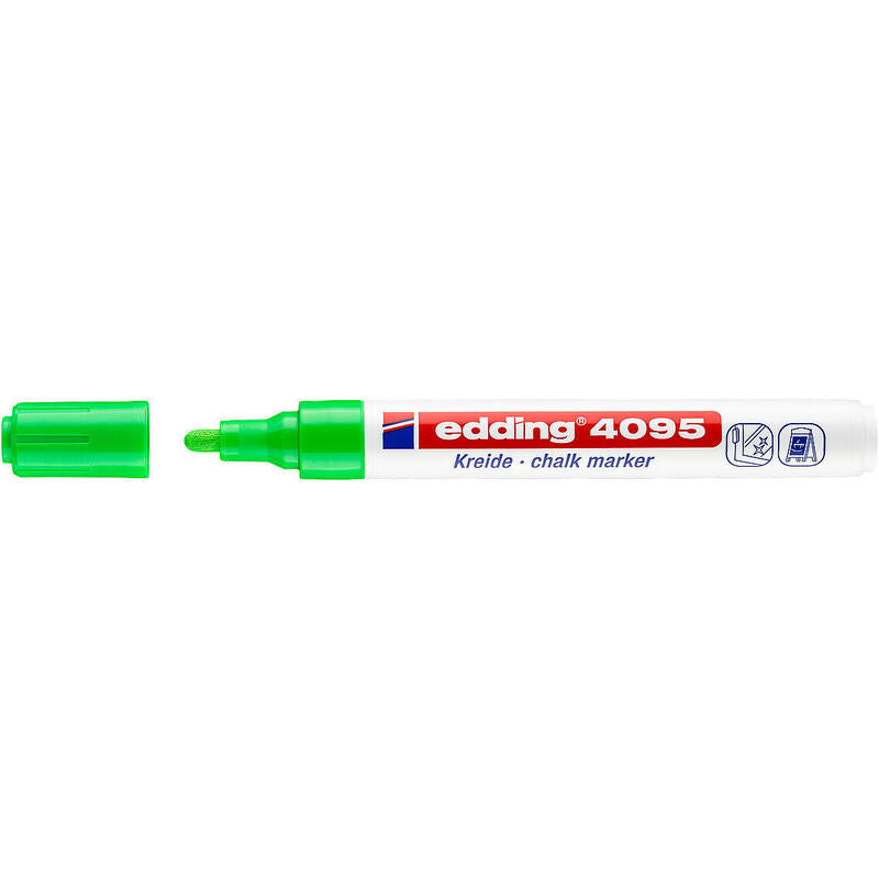 Pack De 10 Unidades Edding 4095 Rotulador De Tiza Liquida - Punta Redonda - Trazo Entre 2 Y 3mm - Olor Neutro - Color Verde Claro