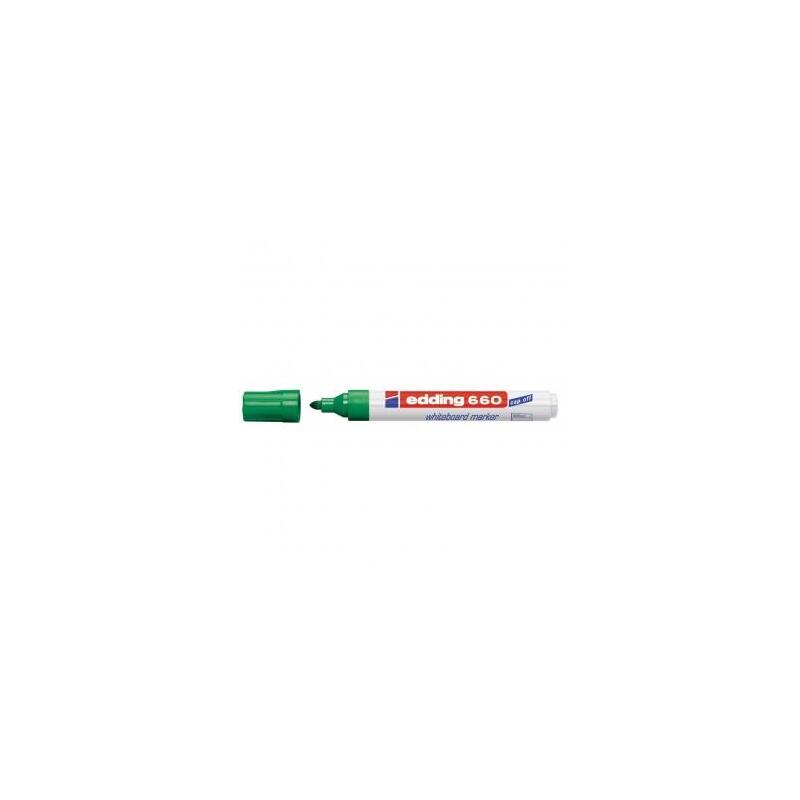 Pack De 10 Unidades Edding 660 Rotulador Para Pizarra Blanca Punta Redonda - Trazo Entre 1.5 Y 3 Mm. - Tinta Pigmentada - Recargable - Borrable En Seco - Color Verde
