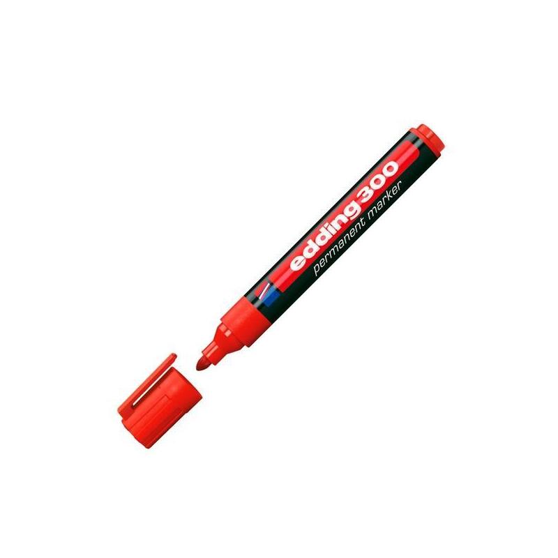 Pack De 10 Unidades Edding Marcador Permanente 300 Rojo