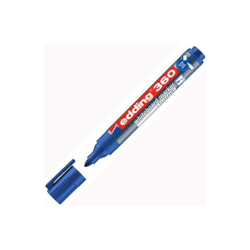 Pack De 10 Unidades Edding Marcador Pizarra Blanca 360 Rellenable Azul
