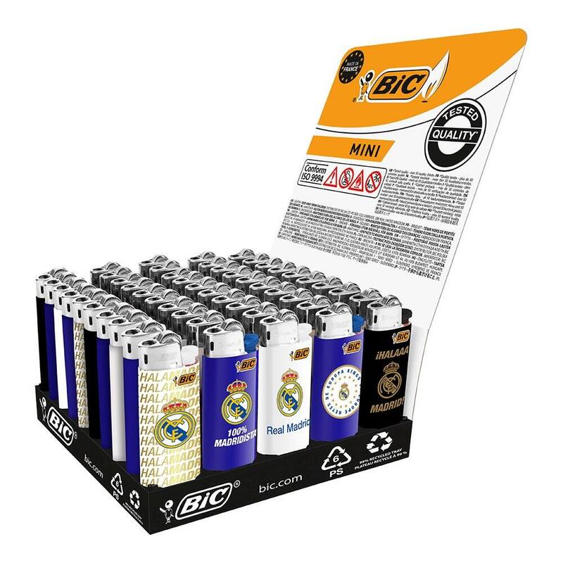 Pack De 10 Unidades - Encendedor Mini, De Piedra, Real Madrid Cf I, Diseños Variados