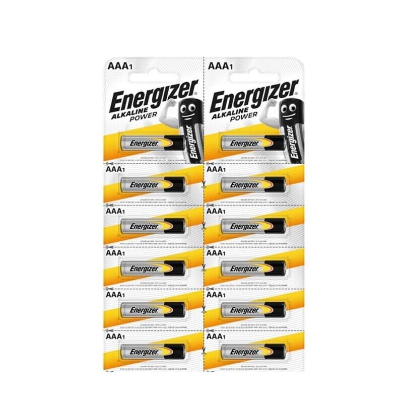 Pack De 10 Unidades Energizer Alkaline Power Pila Alcalina Aaa Lr03 Tira Troquel*12 Precio Ud Min Pedido 10 Uds
