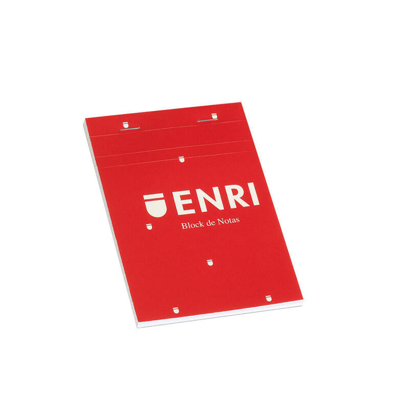 Pack De 10 Unidades Enri Bloc De Notas Grapado Formato A7 Cuadriculado 4x4mm - 80 Hojas Microperforadas - Tapa Blanda Roja