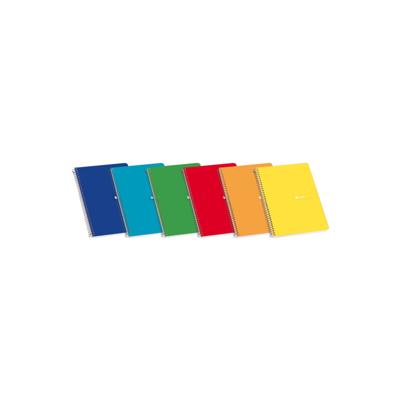 Pack De 10 Unidades Enri Cuaderno Espiral Tapa Blanda 4º 3x3 - 80 Hojas - Margen - Colores Surtidos