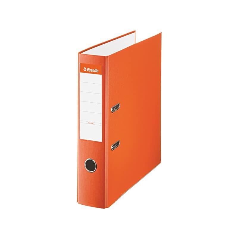 Pack De 10 Unidades Esselte Archivador De Palanca - Formato Folio - Lomo 75mm - Capacidad Para 500 Hojas - Color Naranja