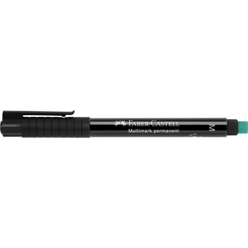 Pack De 10 Unidades Faber-Castell Multimark Rotulador Permanente - Ancho De Trazo 1mm - Goma De Borrar Integrada - Resistente A La Luz Y Al Agua - Color Negro