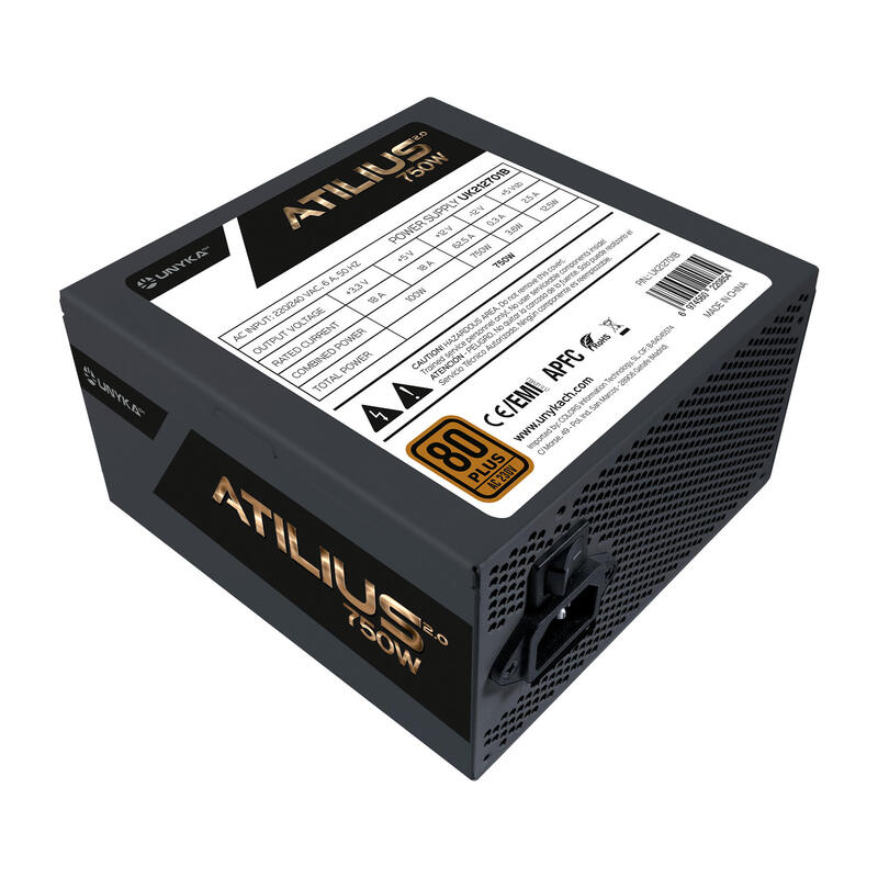 Pack De 10 Unidades Fuente De Alimentacion Unykach Atilius 2.0 Black 750w 80 Plus Bronze 750w Atx 2.3 - Apfc -