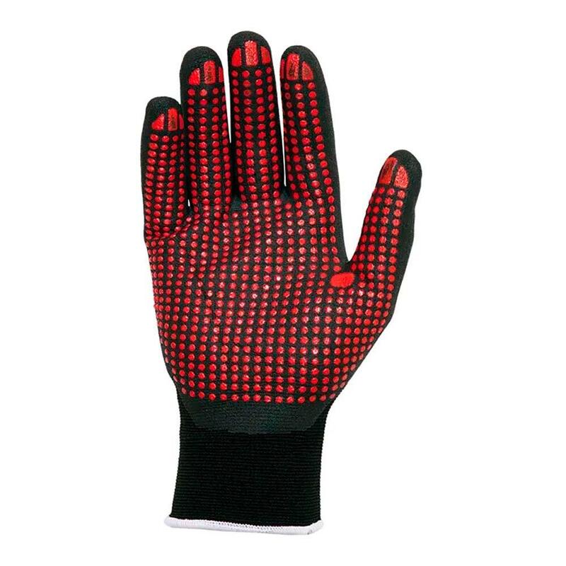 Pack De 10 Unidades - Guante Nailon / Licra Con Palma Nitrilo Foam/Puntos, Agility® Dots, Negro Y Rojo, T-10 Xl