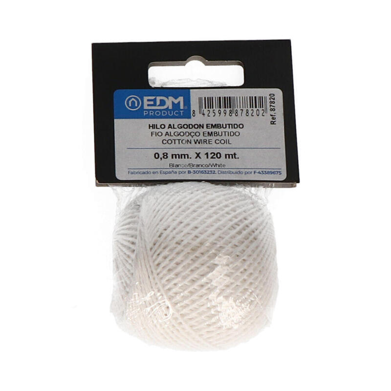 Pack De 10 Unidades - Hilo Algodon Embutido 50g/120m Blanco Edm