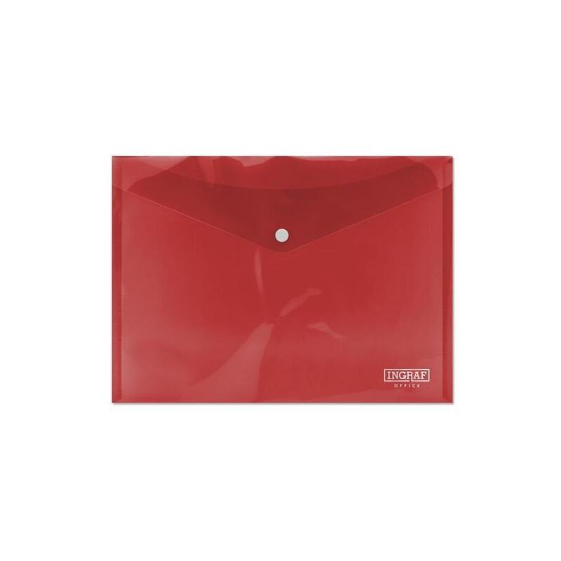 Pack De 10 Unidades Ingraf Sobre Portadocumentos Con Broche A4 Rojo