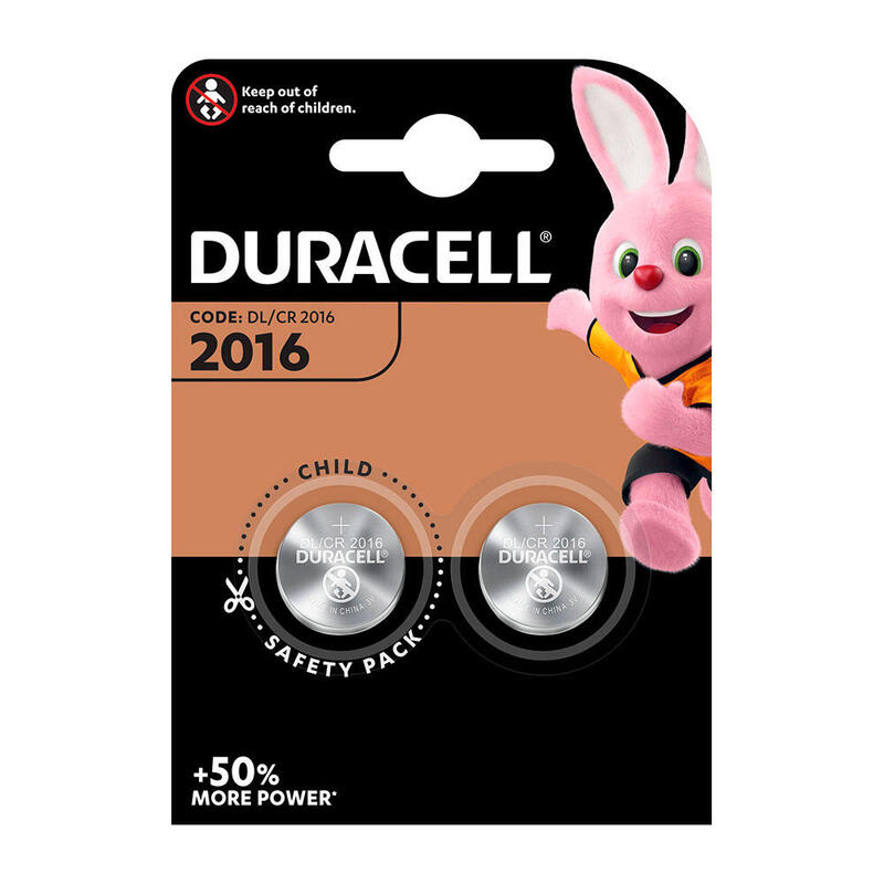Pack De 10 Unidades - Micro Pila Litio Boton Duracell Cr2016 (Blister 2 Unid.) Ø20x1,6mm