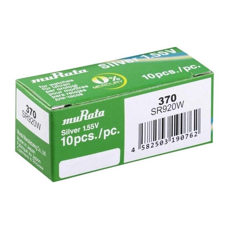 Pack De 10 Unidades Murata Pila Oxido Plata (370) Sr920w Blister*1 10 Pilas