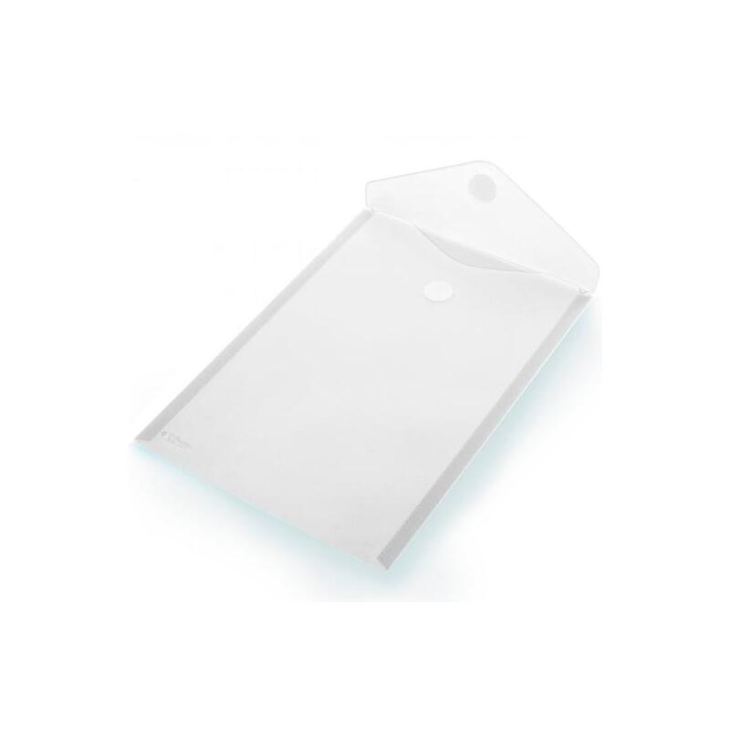 Pack De 10 Unidades Office Box Carpeta Sobre Cierre C/Velcro Classic A4+ Vertical Plástico Cristal Translúcido