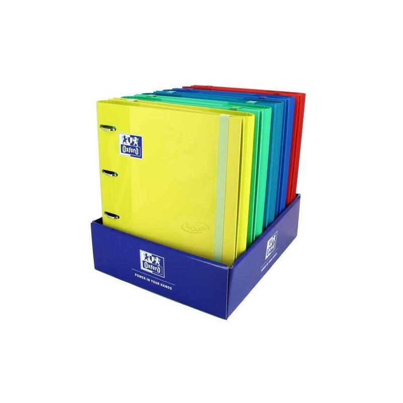 Pack De 10 Unidades Oxford Carpeta Anillas 4x35 Europeanbinder Touch A4+ C/Recambio 100 Hojas 90gr 5x5 Surtidos
