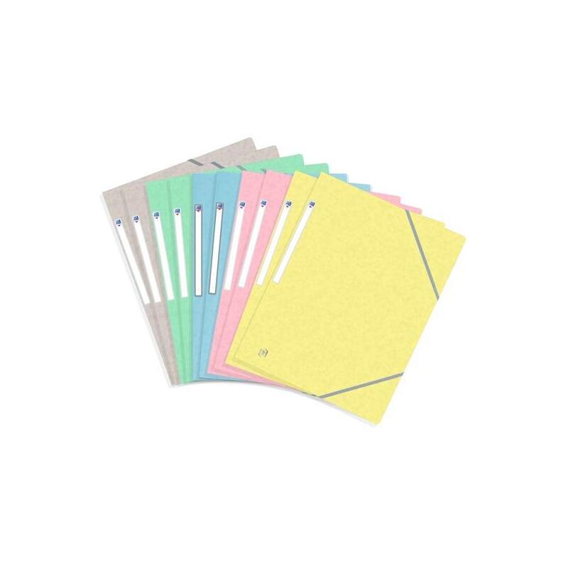 Pack De 10 Unidades Oxford Carpeta De Gomas Con Solapas Top File+ A4 Tapa Blanda Colores Surtidos Pastel