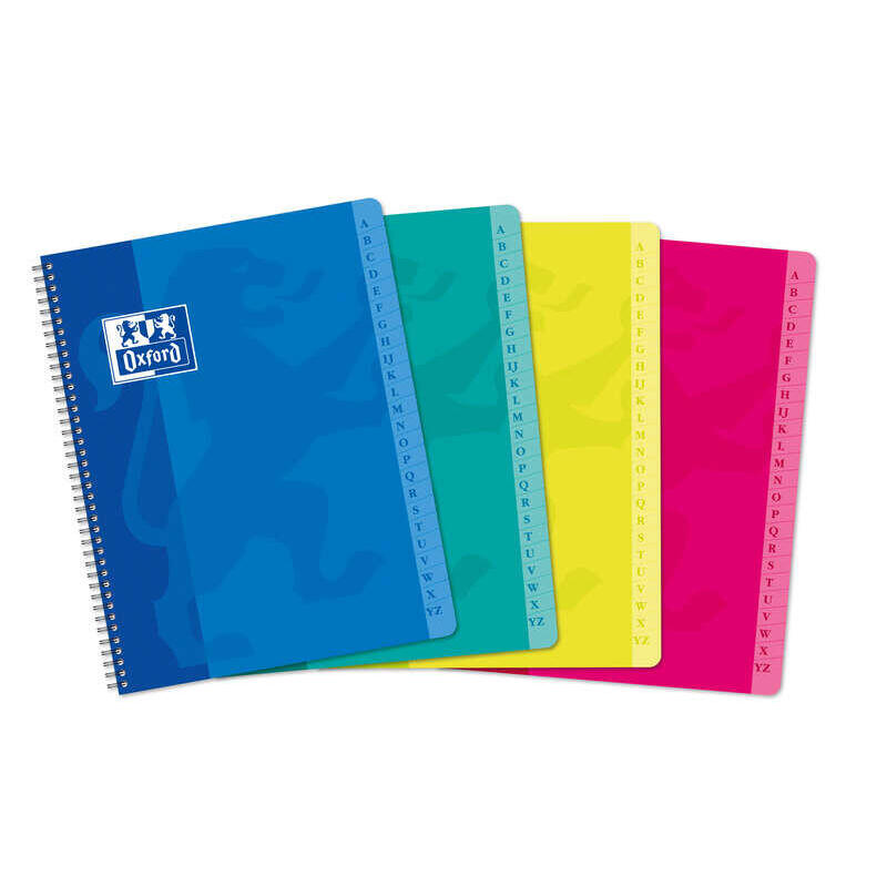 Pack De 10 Unidades Oxford Classic A5+ Cuaderno Con Espiral Tapa Blanda - 90 Hojas - Cuadricula 5x5 - Colores Surtidos
